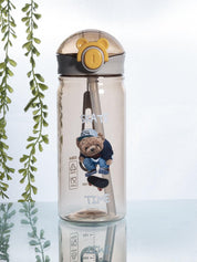 Plastic, Water Bottle 550 Ml, Bear And Quotes, Glossy : Finish, Multicolor