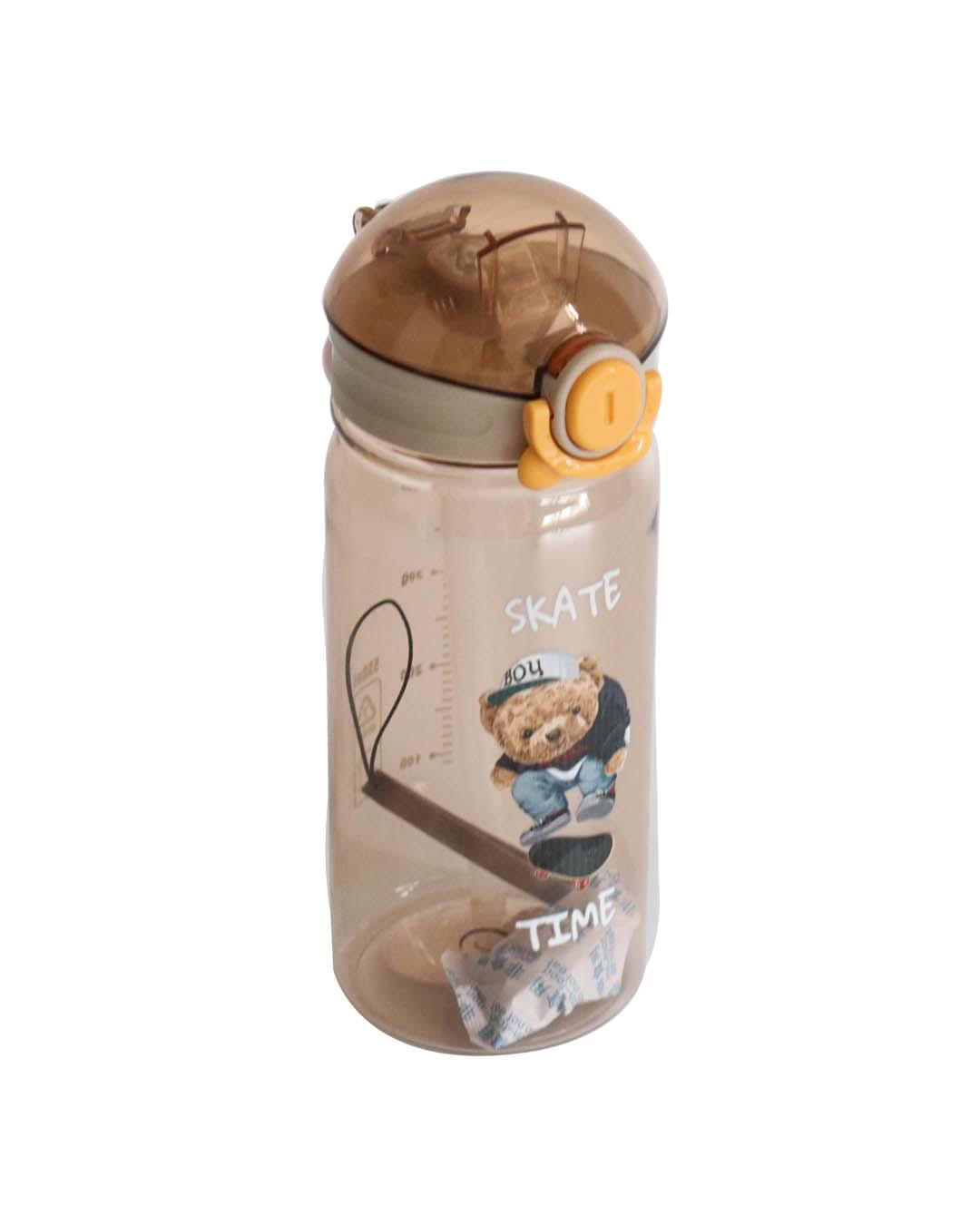 Plastic, Water Bottle 550 Ml, Bear And Quotes, Glossy : Finish, Multicolor