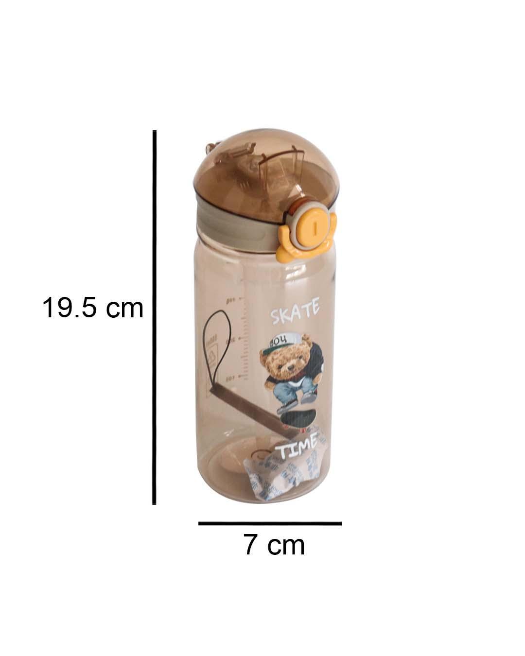 Plastic, Water Bottle 550 Ml, Bear And Quotes, Glossy : Finish, Multicolor