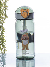 Plastic, Water Bottle 550 Ml, Bear And Quotes, Glossy : Finish, Multicolor