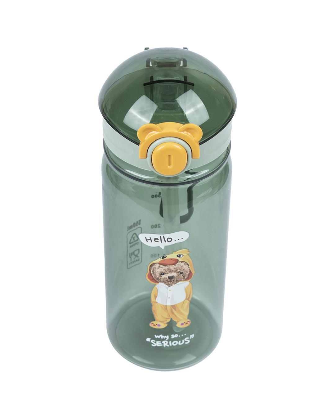 Plastic, Water Bottle 550 Ml, Bear And Quotes, Glossy : Finish, Multicolor