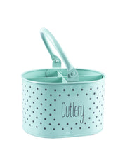 Green Cutlery Holder with Polka Dot