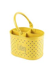 Polka Dot Cutlery Holder - Yellow - MARKET 99