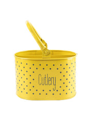 Polka Dot Cutlery Holder - Yellow - MARKET 99