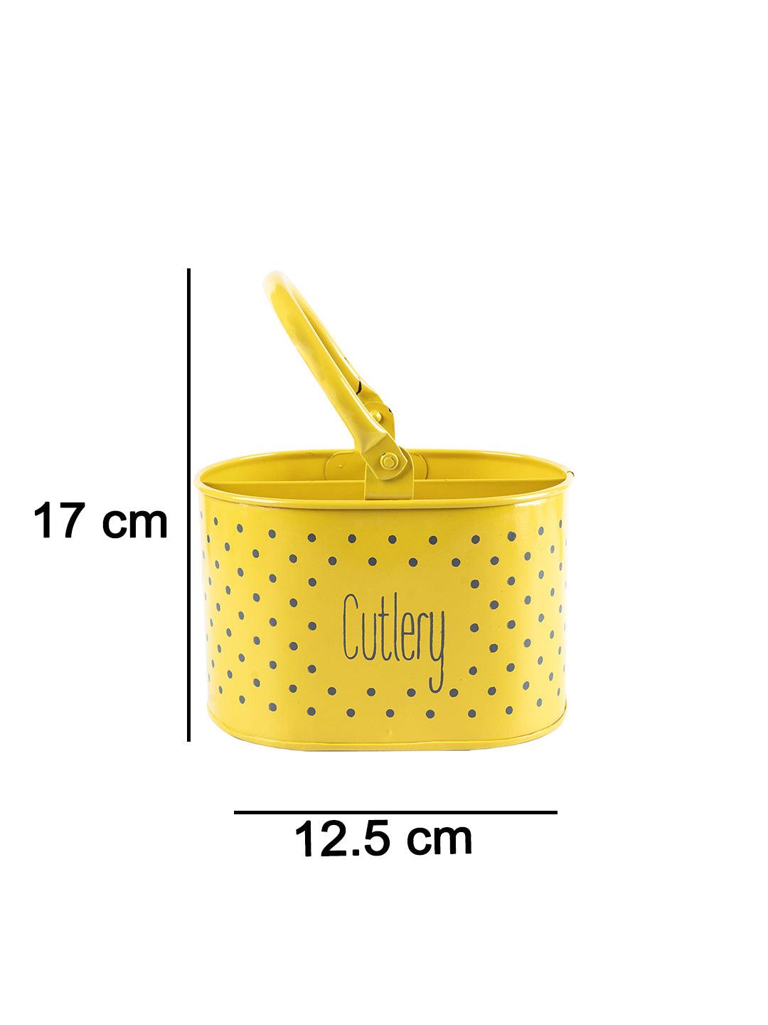 Polka Dot Cutlery Holder - Yellow - MARKET 99