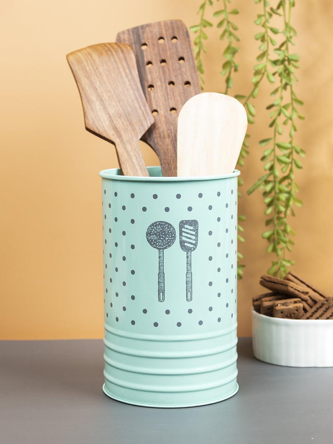 Green Ladle Holder with Polka Dot