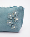 Pouch, with Flower Bows, Keychain, Coin Purse, Wallet, Blue, Rexine - MARKET 99