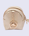 Pouch, with Studded Design, Keychain, Coin Purse, Gold Colour, Rexine - MARKET 99