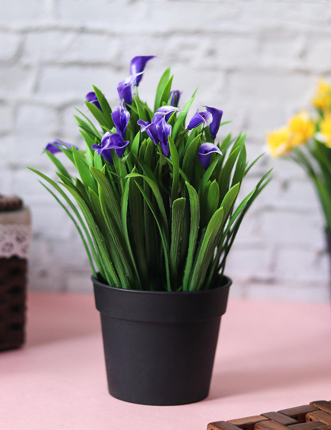 Purple Artificial Flower With Pot - MARKET 99