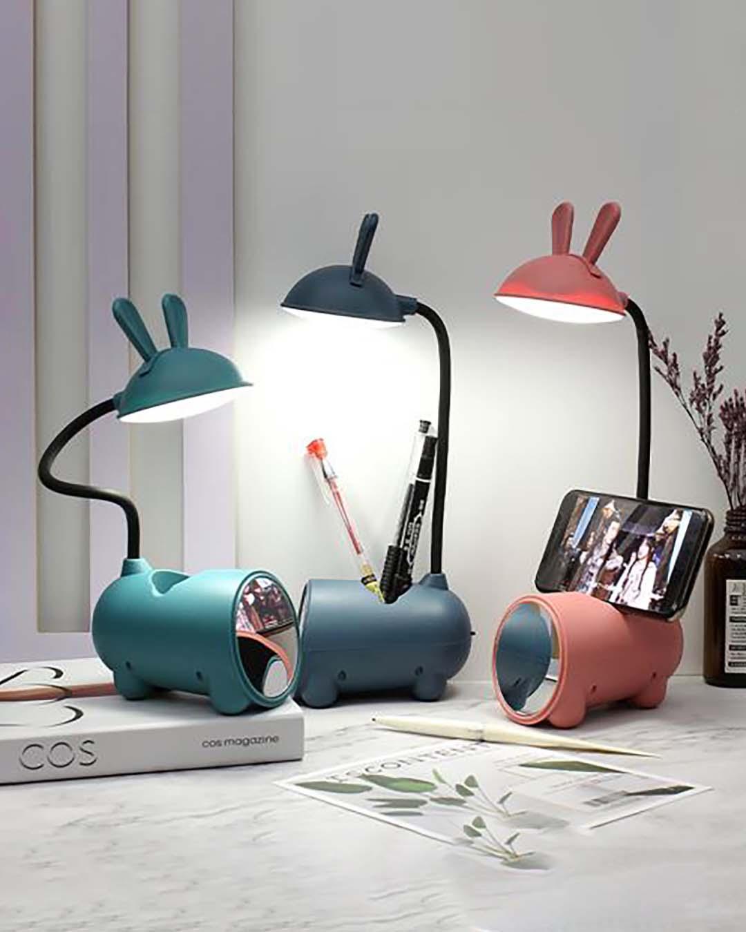 Rabbit Kids LED Study Lamp, Deep Sea Green, Plastic & Iron - MARKET 99