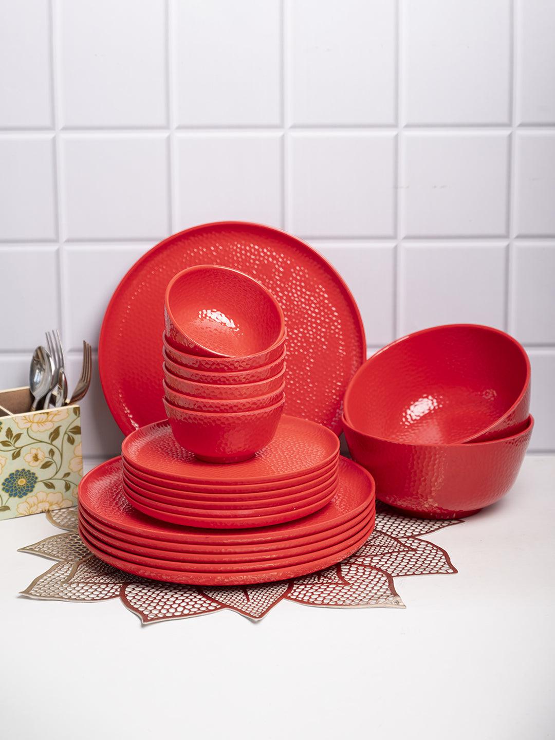 Red Dinner Sets - 20 Pcs - MARKET 99