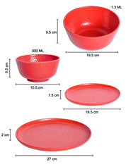 Red Dinner Sets - 20 Pcs - MARKET 99