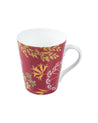'Red Floral' Print Drinkware Glossy Ceramic Coffee Mugs ( Set Of 2, 320 mL) - MARKET 99