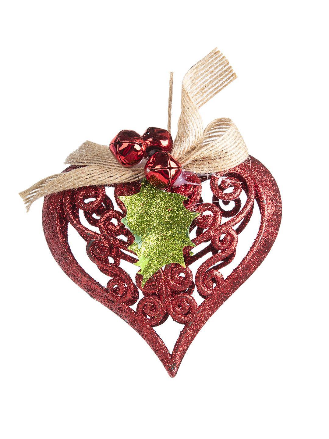 Red Heart - Christmas Hanging Ornaments- Heart Set Of 2 Pcs - MARKET 99