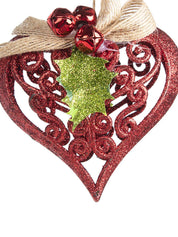 Red Heart - Christmas Hanging Ornaments- Heart Set Of 2 Pcs - MARKET 99