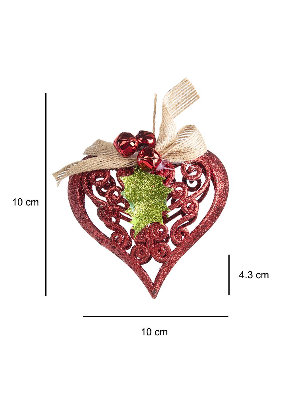 Red Heart - Christmas Hanging Ornaments- Heart Set Of 2 Pcs - MARKET 99
