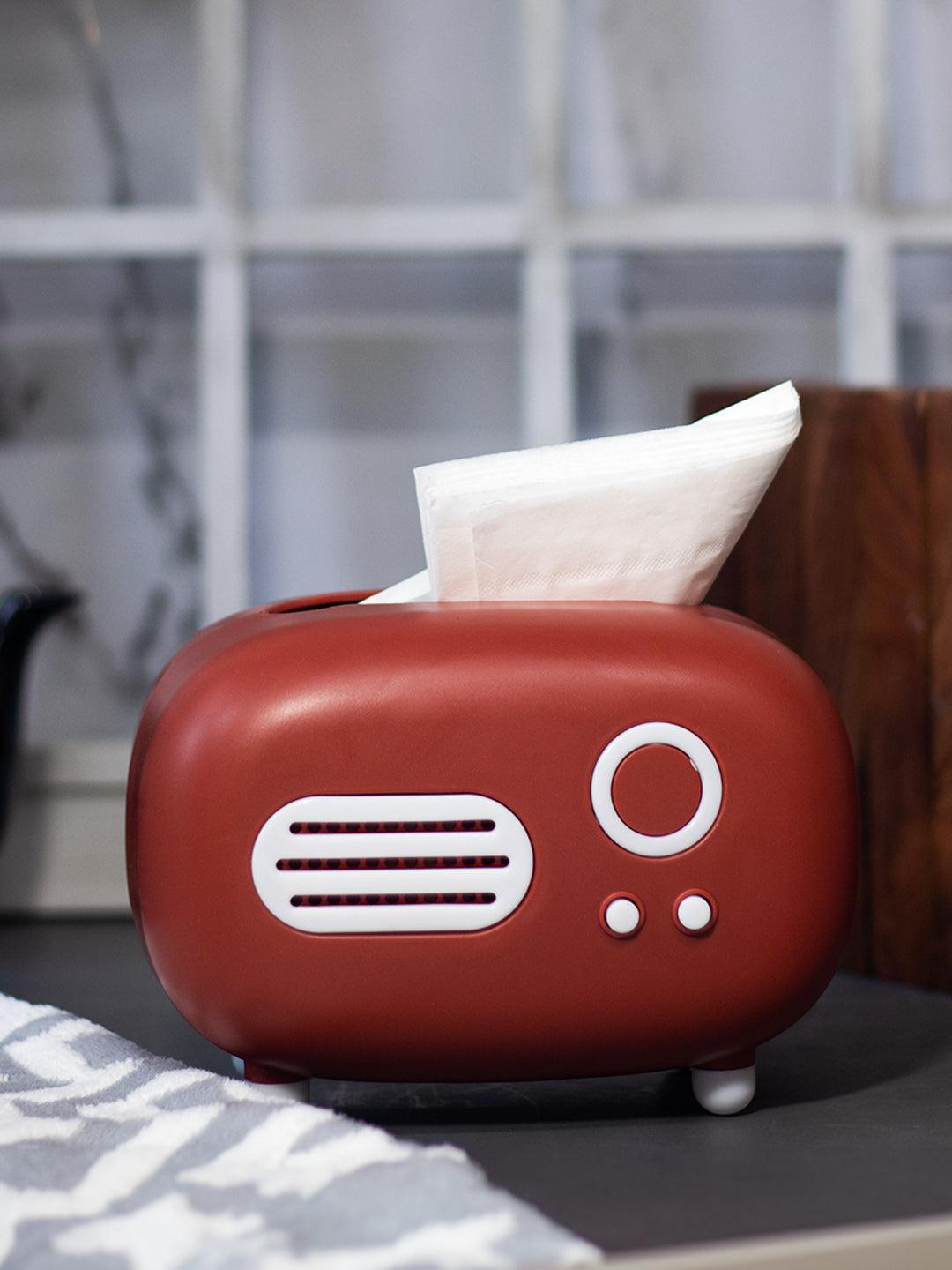 Red Vintage Napkin Box Holder - Radio Design - MARKET 99