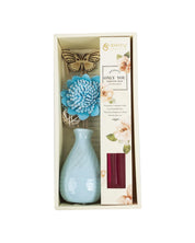 Reed Diffuser Set, Jasmine Fragrance Pot & Reed Stick, Blue, Ceramic, 30 mL - MARKET 99