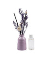 Reed Diffuser Set, Lavender Fragrance Pot & Reed Stick, Ceramic, Purple, 30 mL - MARKET 99