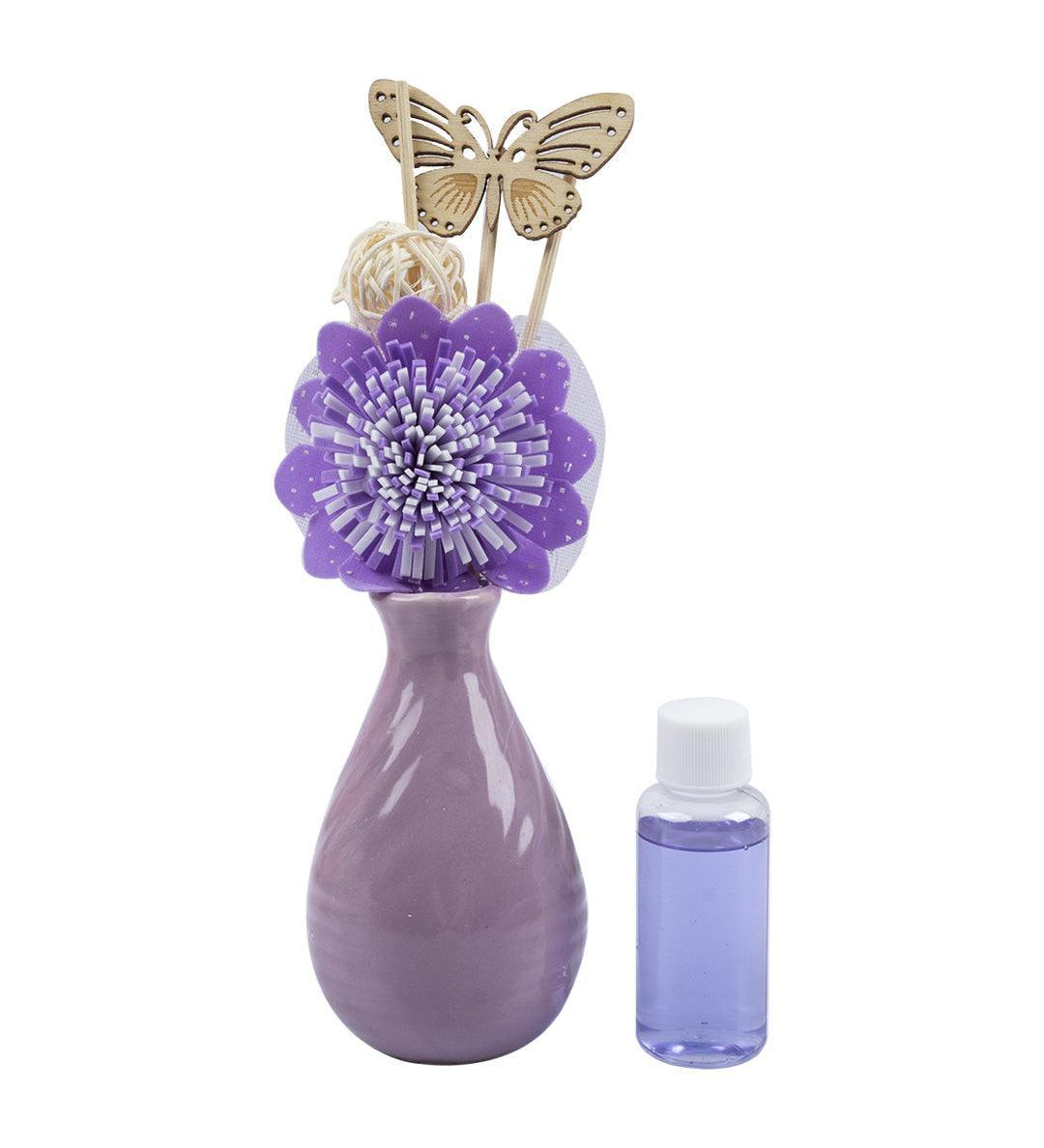 Reed Diffuser Set, Lavender Fragrance Pot & Reed Stick, Purple, Ceramic, 30 mL - MARKET 99