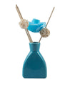 Reed Diffuser Set, Lemon Fragrance Pot & Reed Stick, Blue, Ceramic, 30 mL - MARKET 99
