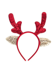 Reindeer Horn Red & Golden - Christmas Reindeer Antlers Head Band Set Of 2 Pcs - MARKET 99