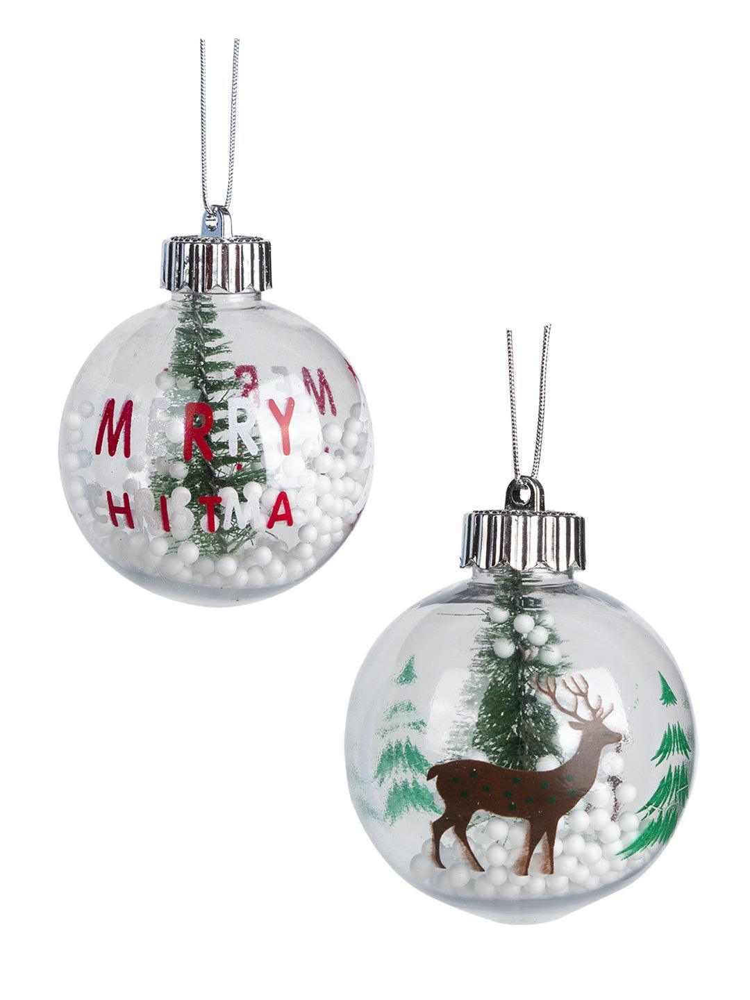 Reindeer Print - Christmas Hanging Ball Set Of 2 - MARKET 99