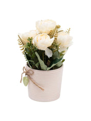 Rose Fake Flowers With Light Pink Pot - MARKET 99