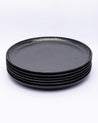 Round Full Plates, Black, Hammered Melamine, Pack Of 6 - MARKET 99