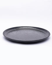 Round Full Plates, Black, Hammered Melamine, Pack Of 6 - MARKET 99