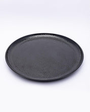 Round Full Plates, Black, Hammered Melamine, Pack Of 6 - MARKET 99