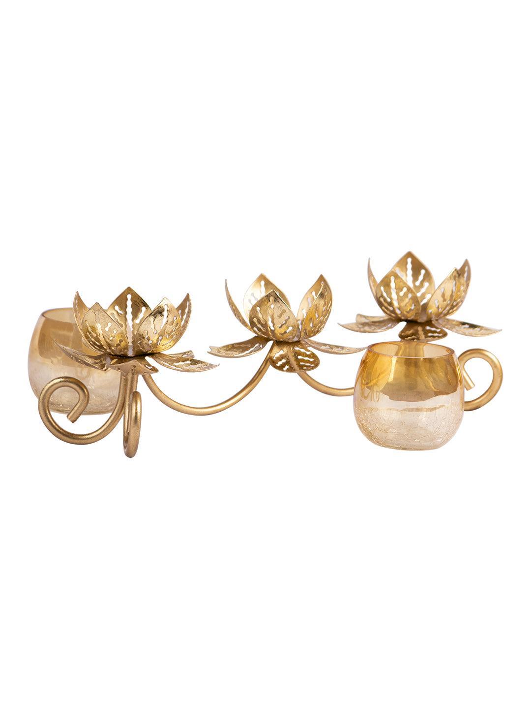 Diwali Decoration Item 3 LOTUS T-LITE HOLDER