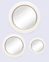 Round Mirror, White, Plastic, Set of 3 - MARKET 99