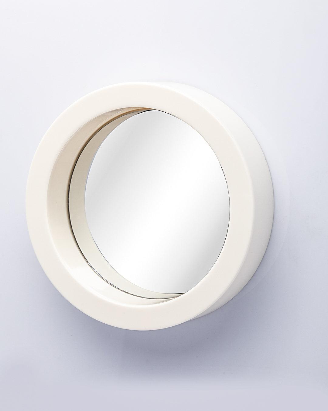 Round Mirror, White, Plastic, Set of 3 - MARKET 99