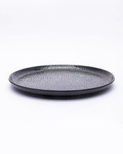 Round Quarter Plates, Half Plates, Dinner Set, Hammered Melamine, Black, Pack of 6 - MARKET 99