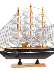 Sailing Boat Decorative Showpiece - Black - MARKET 99