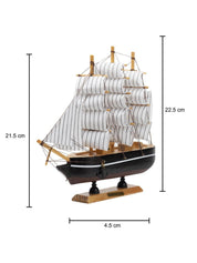 Sailing Boat Decorative Showpiece - Black - MARKET 99