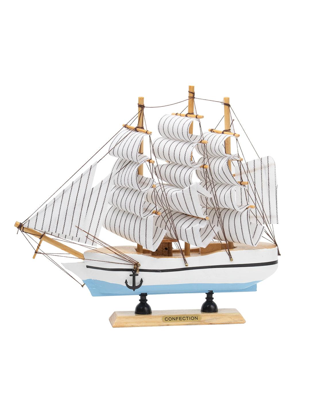 Sailing Boat Decorative Showpiece - White - MARKET 99