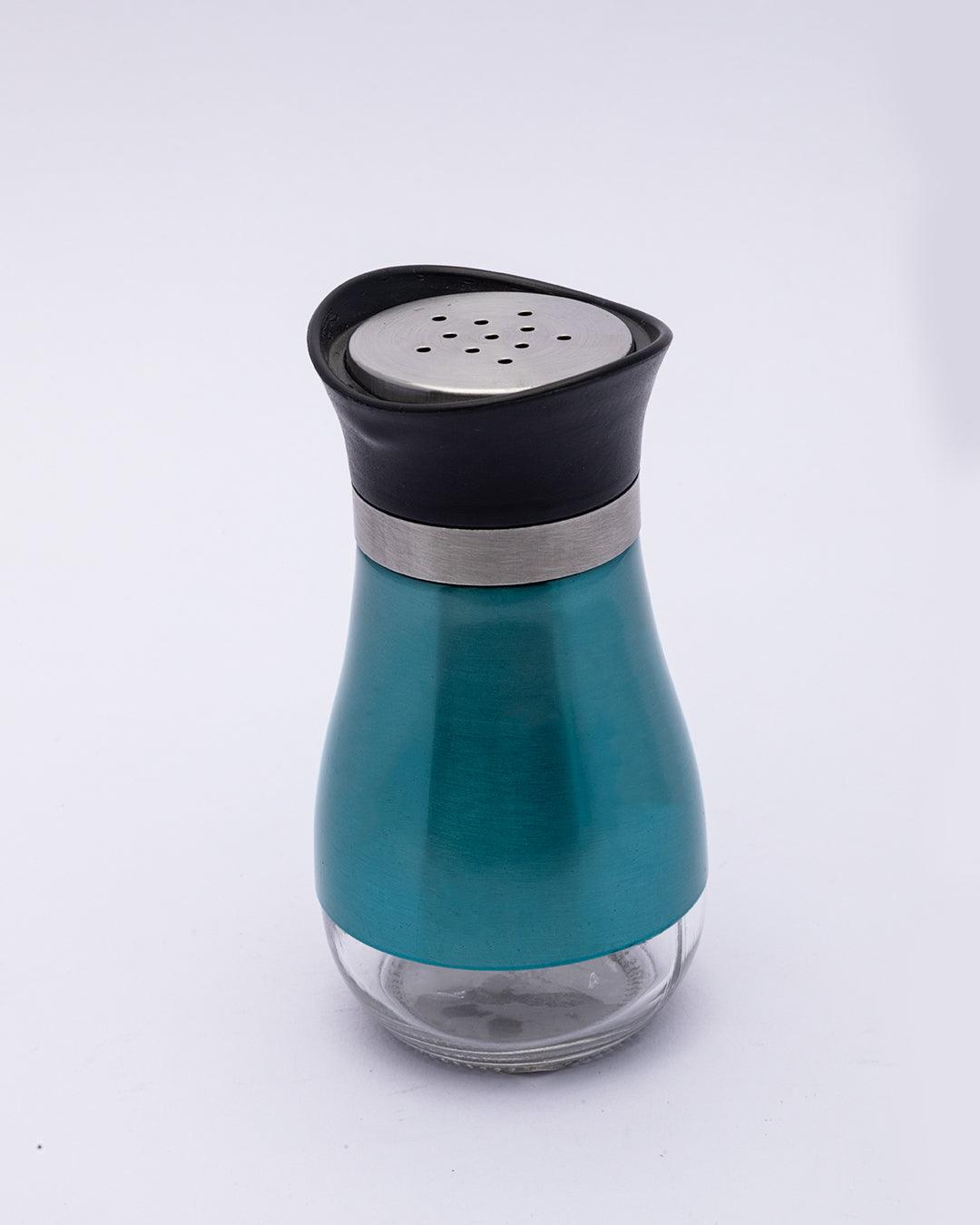 Salt & Pepper Set, Blue, Stainless Steel, Glass, Set of 2, 120 mL - MARKET 99