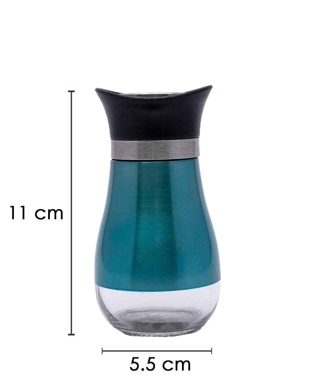 Salt & Pepper Set, Blue, Stainless Steel, Glass, Set of 2, 120 mL - MARKET 99