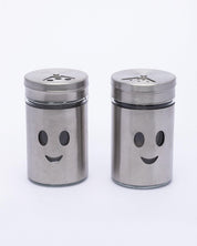 Salt & Pepper Set, Silver, Stainless Steel, Glass, Set of 2, 100 mL - MARKET 99