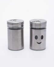 Salt & Pepper Set, Silver, Stainless Steel, Glass, Set of 2, 100 mL - MARKET 99