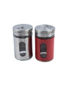 Salt & Pepper Shaker, Red & Silver, Stainless Steel, Set of 2 - MARKET 99