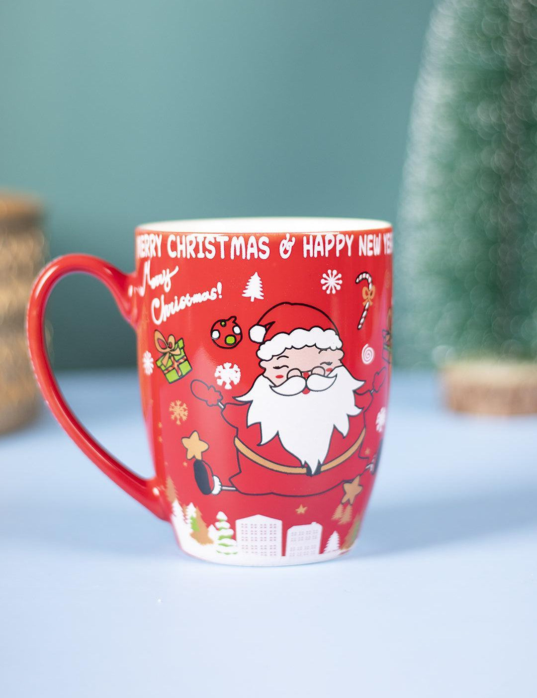 Santa Claus Face Print - Christmas Coffee Mug - 300 Ml - MARKET 99