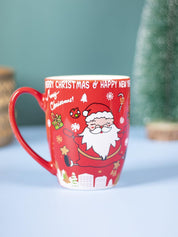 Santa Claus Face Print - Christmas Coffee Mug - 300 Ml - MARKET 99