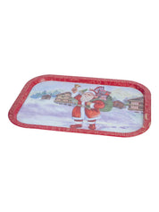 Santa Claus With Gifts & Bell Print - Metal Christmas Tray - MARKET 99