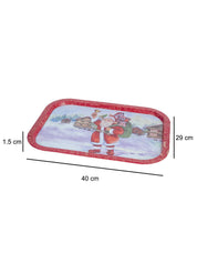 Santa Claus With Gifts & Bell Print - Metal Christmas Tray - MARKET 99