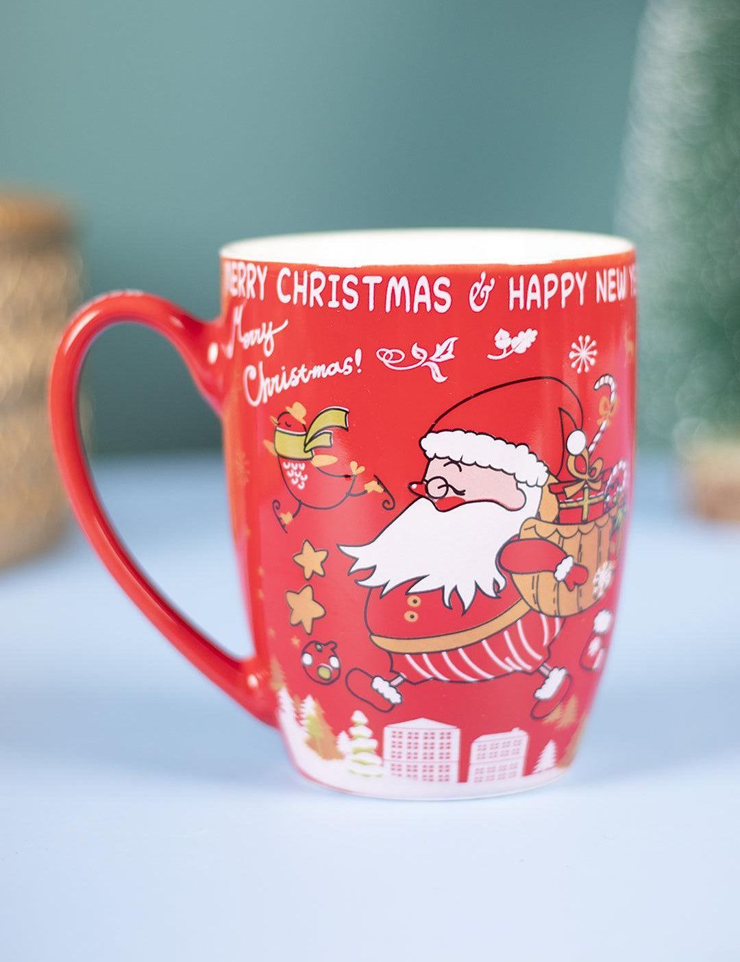 Santa Claus With Gifts Print - Christmas Coffee Mug - 300 Ml - MARKET 99