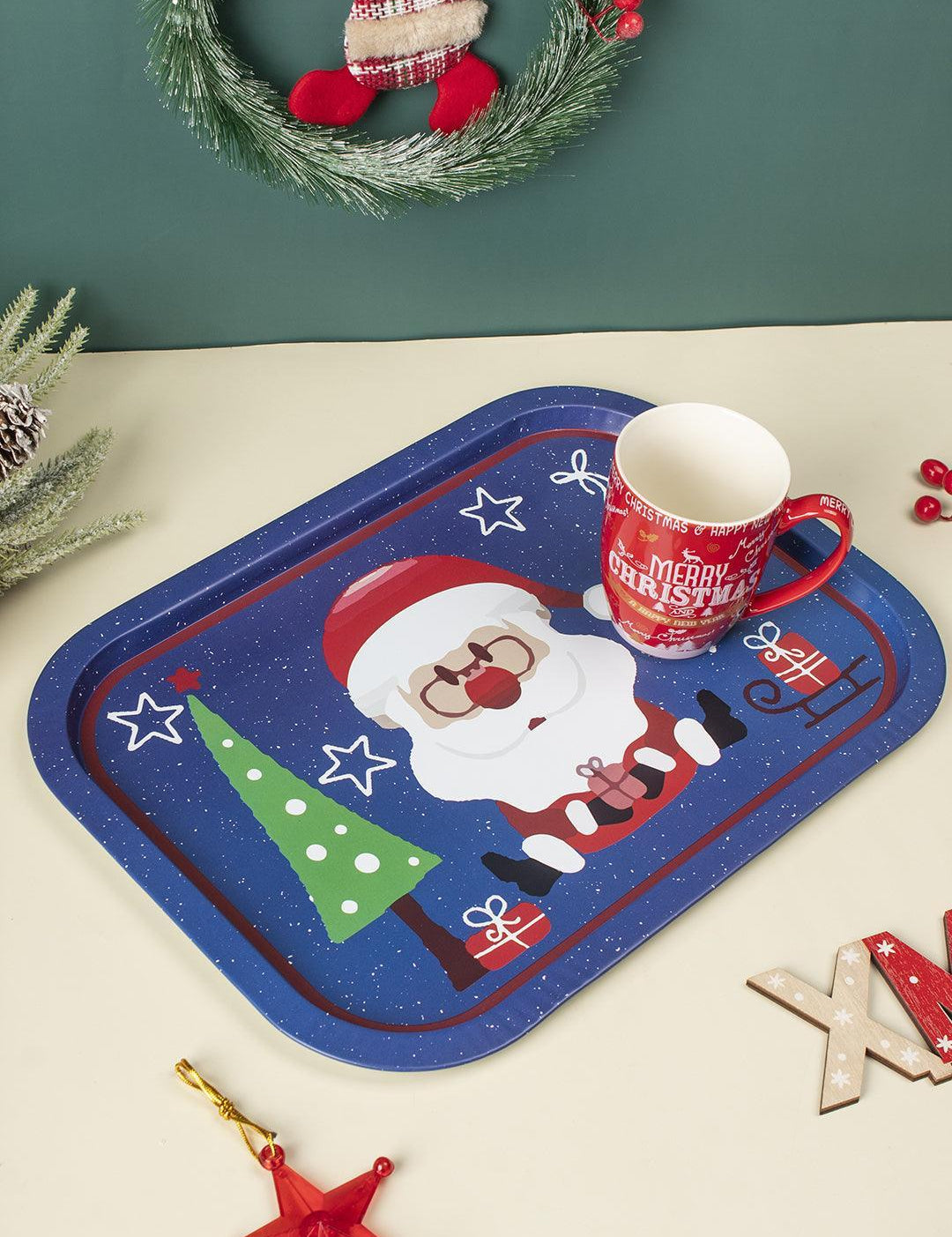 Santa Claus With Specs Print - Christmas Santa Tray - MARKET 99