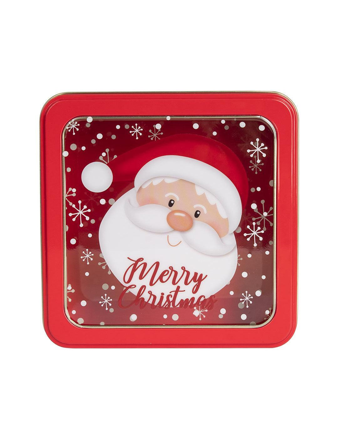 Santa Face Design - Christmas Cookie Gift Tin Box - Santa Claus - MARKET 99